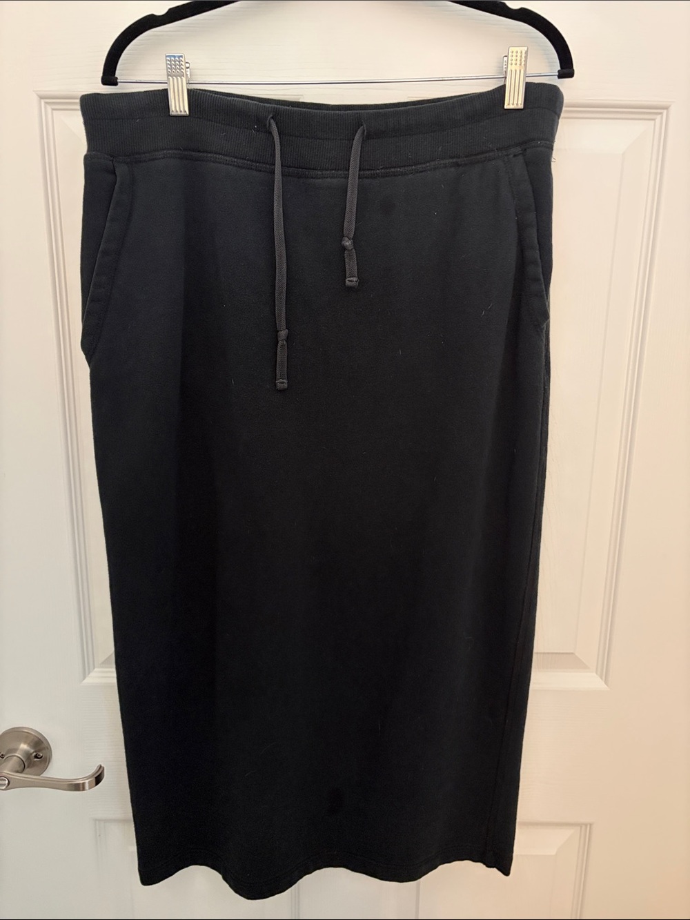 James Perse Women’s Black Drawstring Midi Skirt